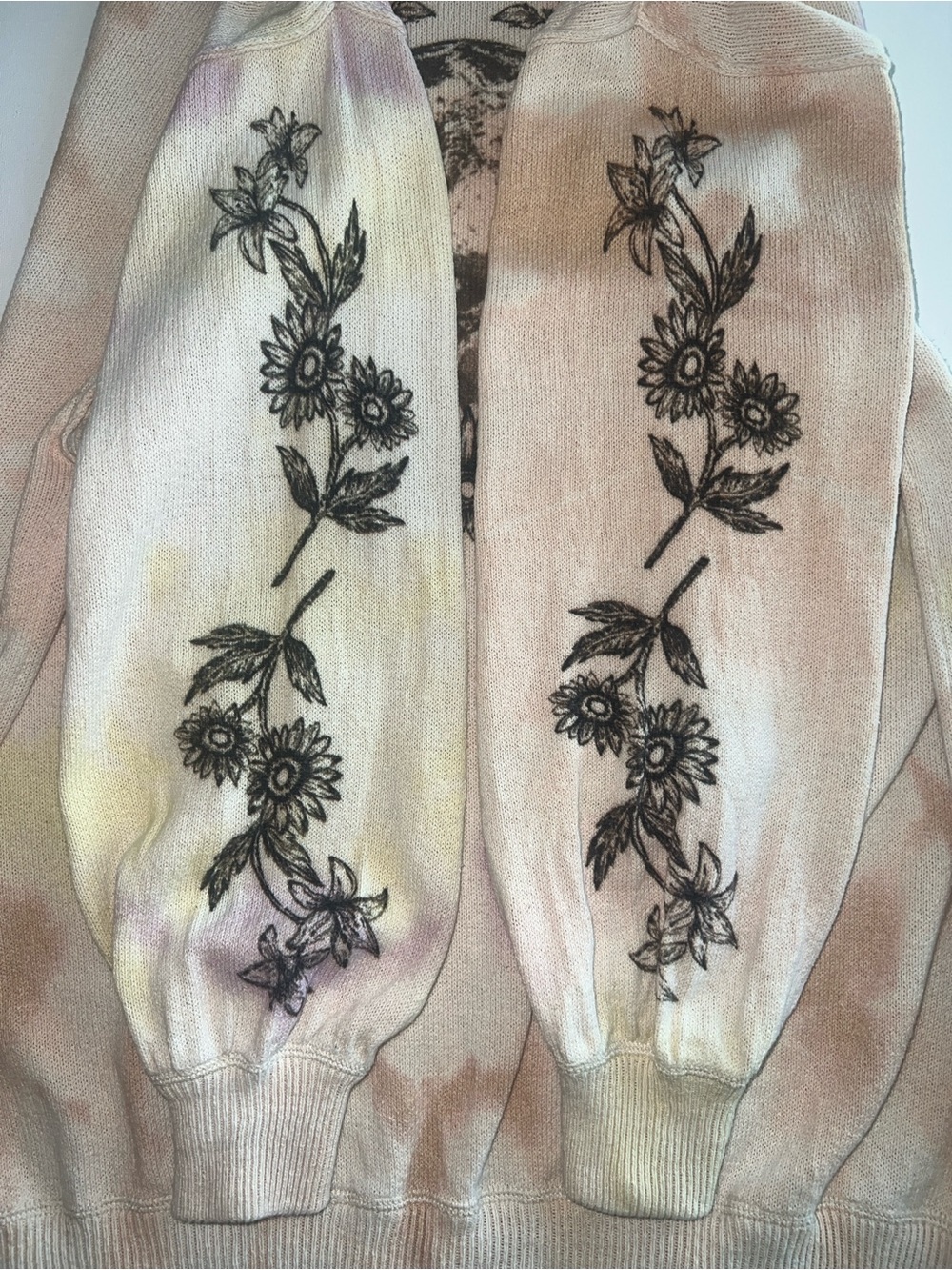 🆕 Free People Cosmos Graphic Pullover Field Of Flowers Combo XS Boho oversized - Picture 7 of 16